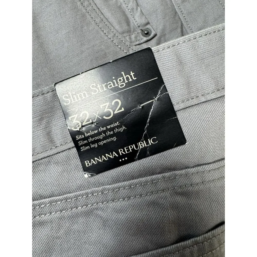 Banana Republic Slim Straight Gray Jeans Men’s 32x32 New With Tags NWT